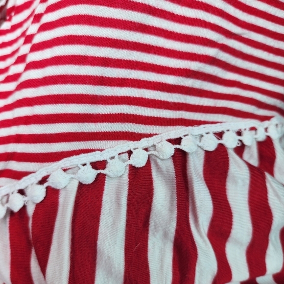 My Story Red White Veritical Striped Mini Dress Women's Small S Sleeveless EUC - Picture 3 of 5